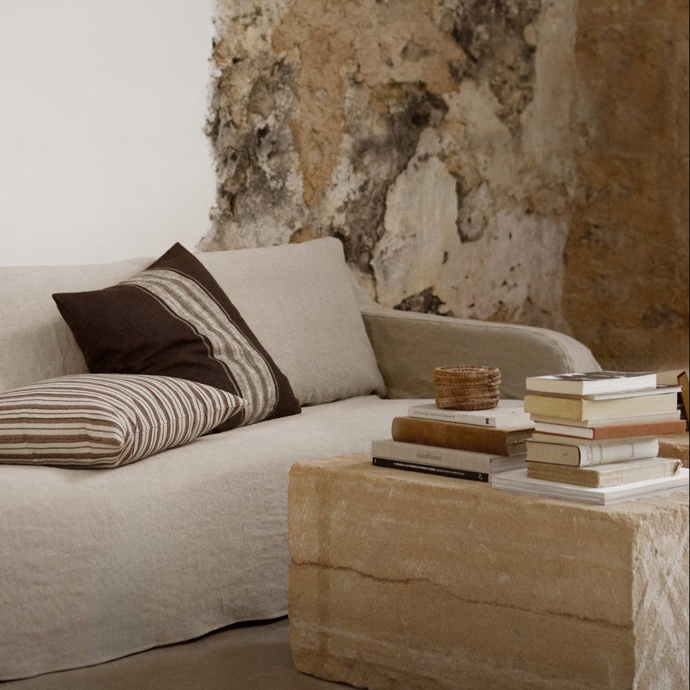 Mocha Stripe Cushion Cover