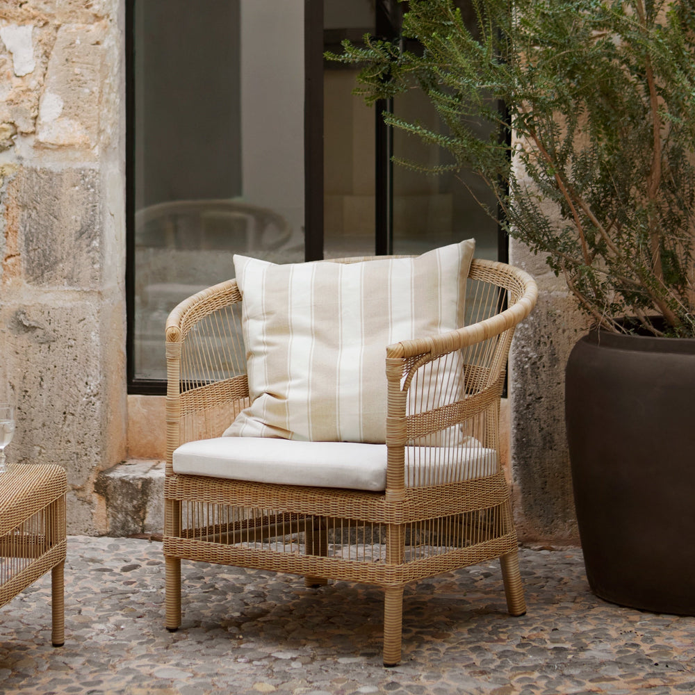 Large Flax Stripe Cushion