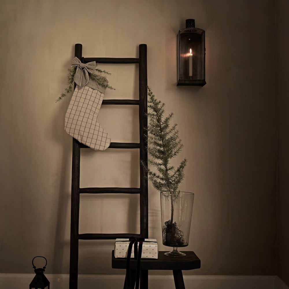 Ivory Check Christmas Stocking