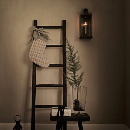 Ivory Check Christmas Stocking
