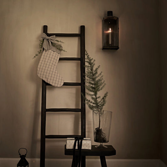 Ivory Check Christmas Stocking