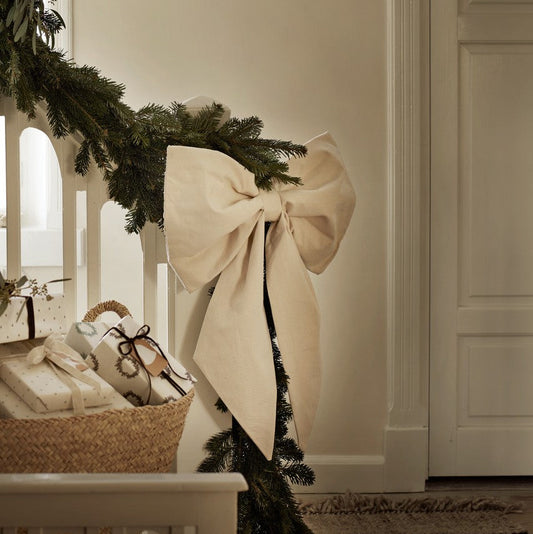 XL Cream Decorative Bow