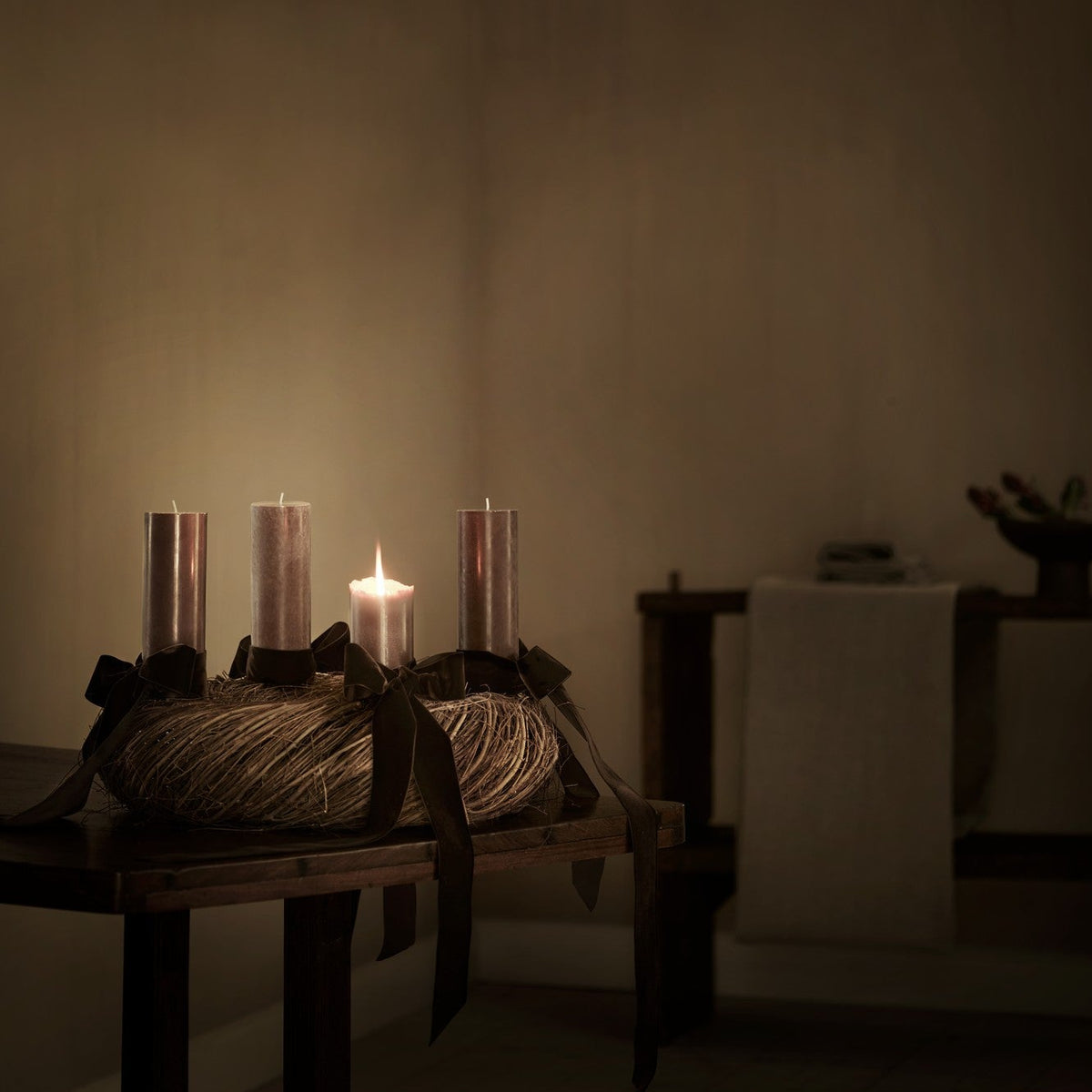 Set of 4 Iron Spike Candle Holders