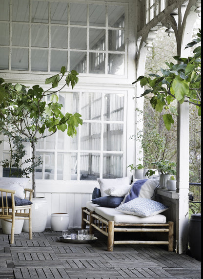 Set of XL White Glazed Planters - Design Vintage